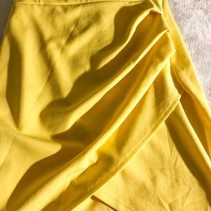 Yellow strapless mini dress